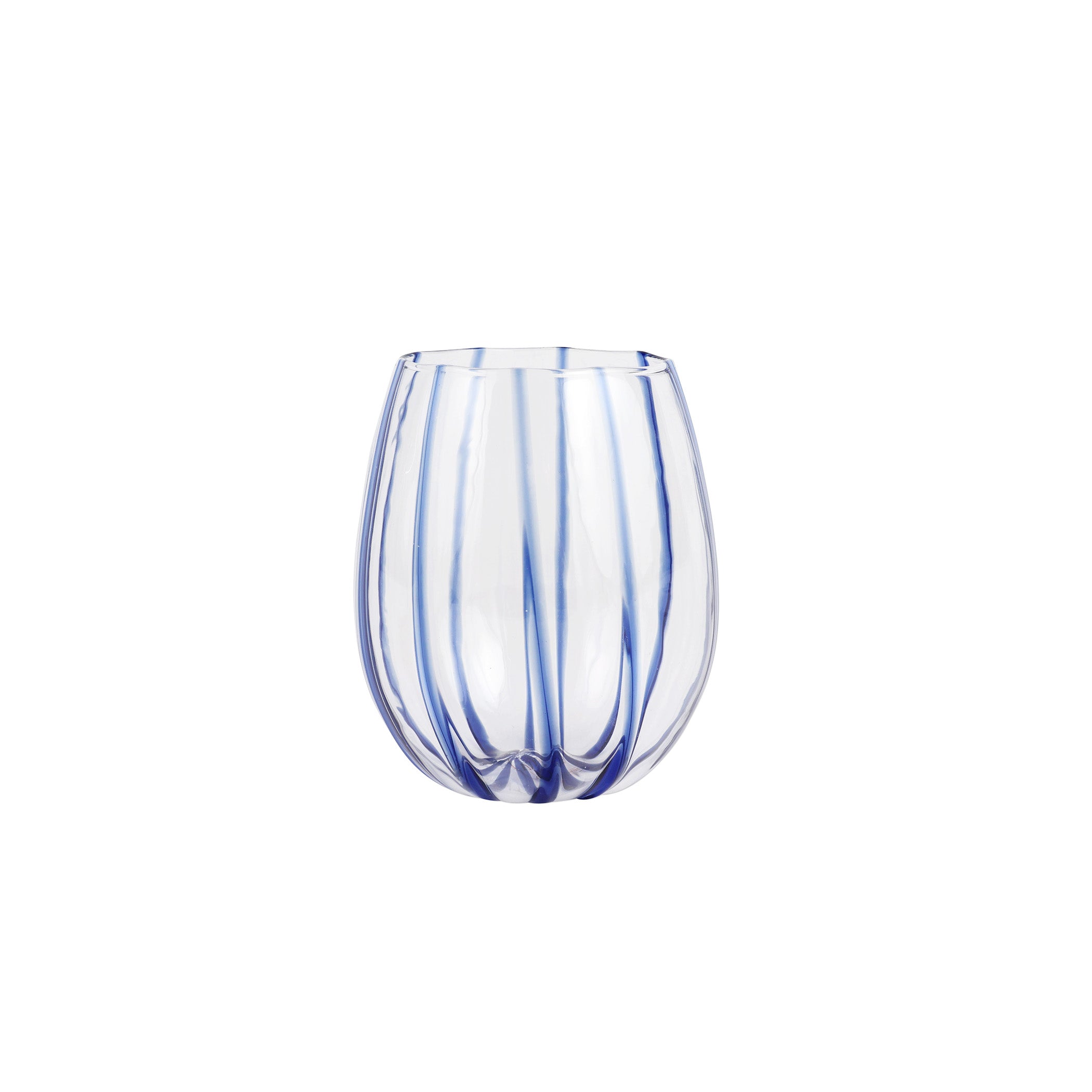 Nuovo Stripe Stemless Wine Glass Set