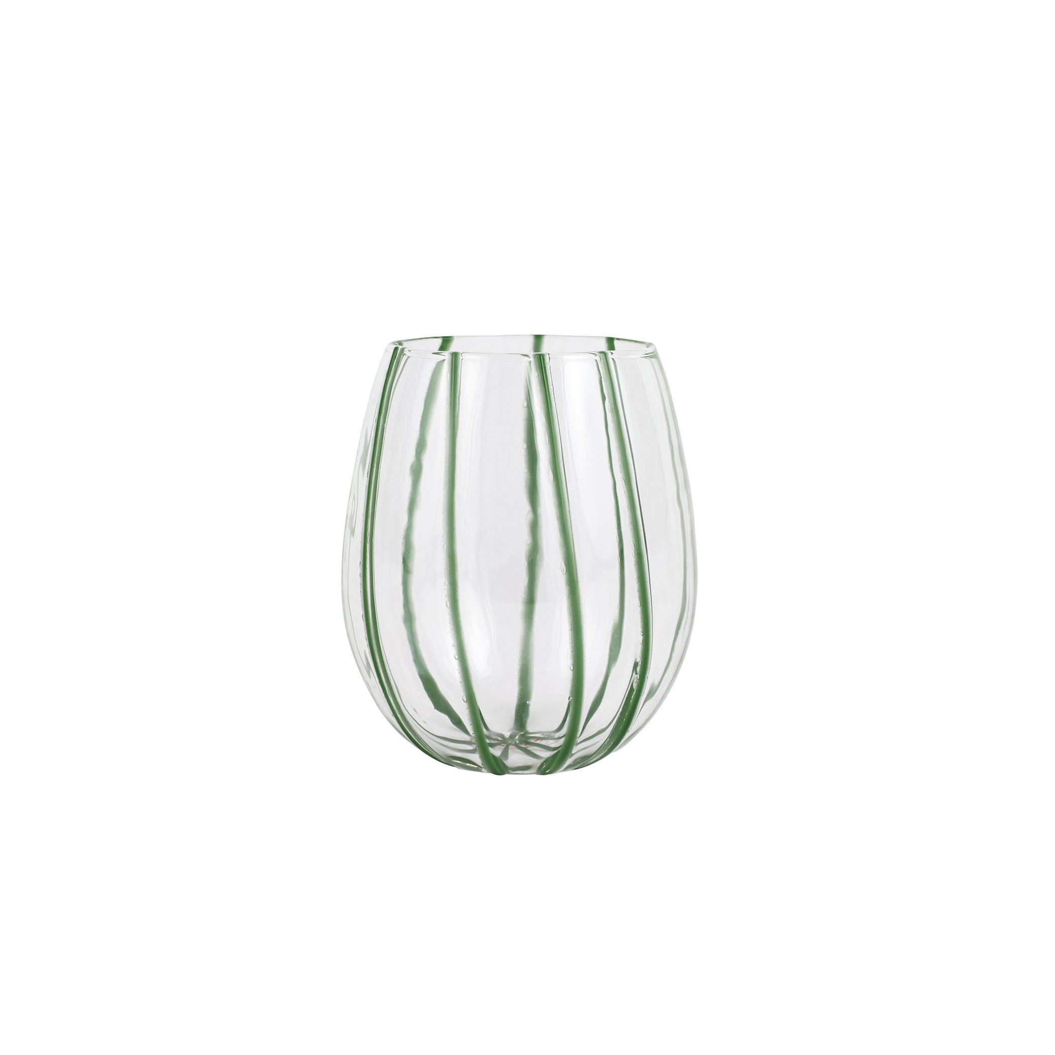 Nuovo Stripe Stemless Wine Glass Set