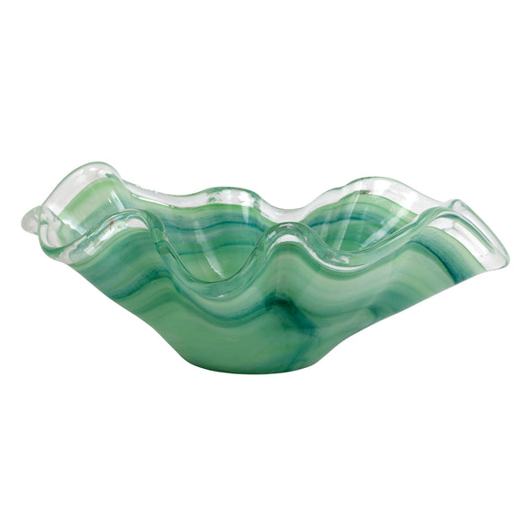 Onda Glass Green Large Bowl