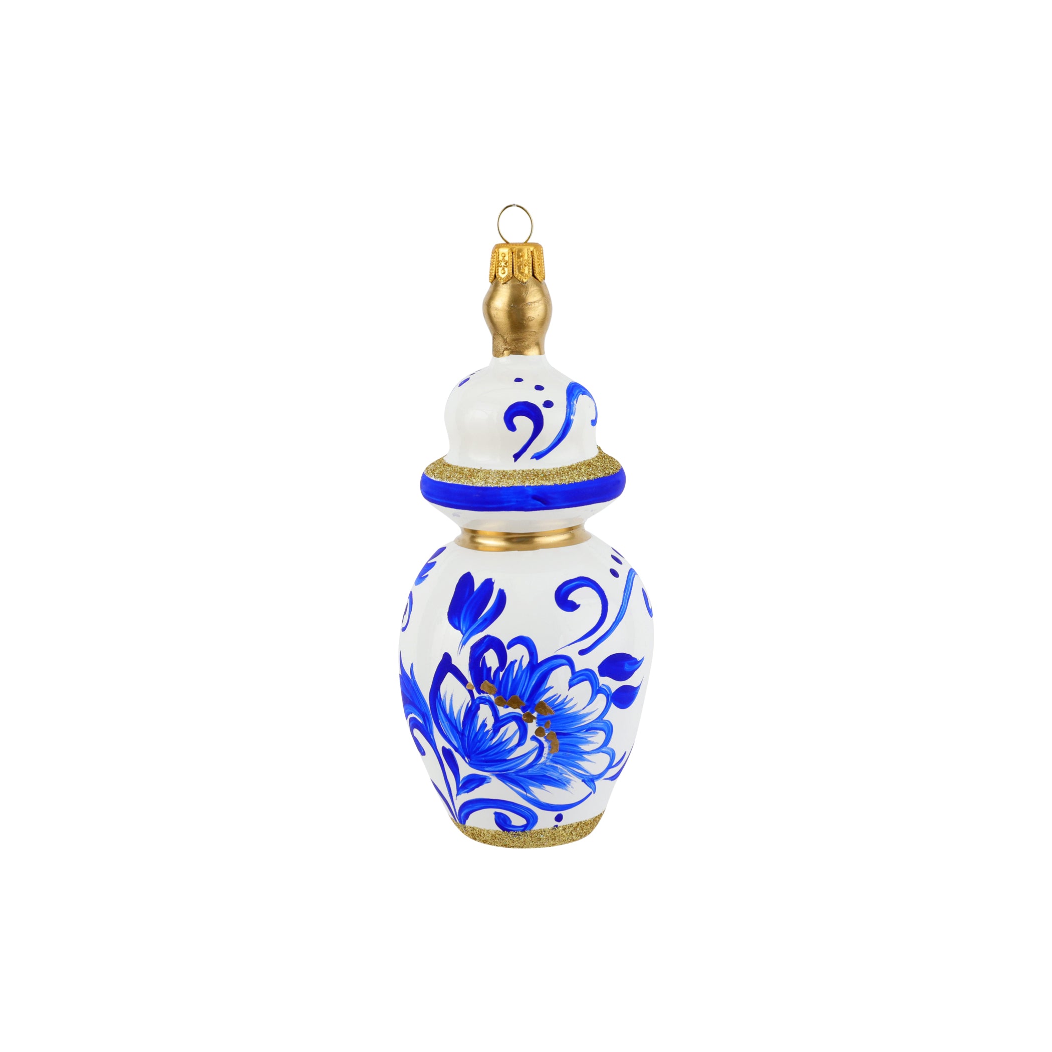 Figural Ginger Jar Flowers Ornament