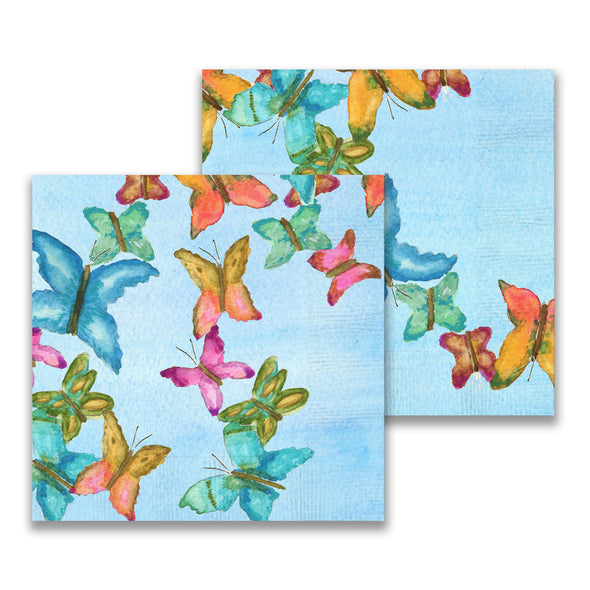 Butterflies Flying Cocktail Napkin Tabletop French Graffiti   