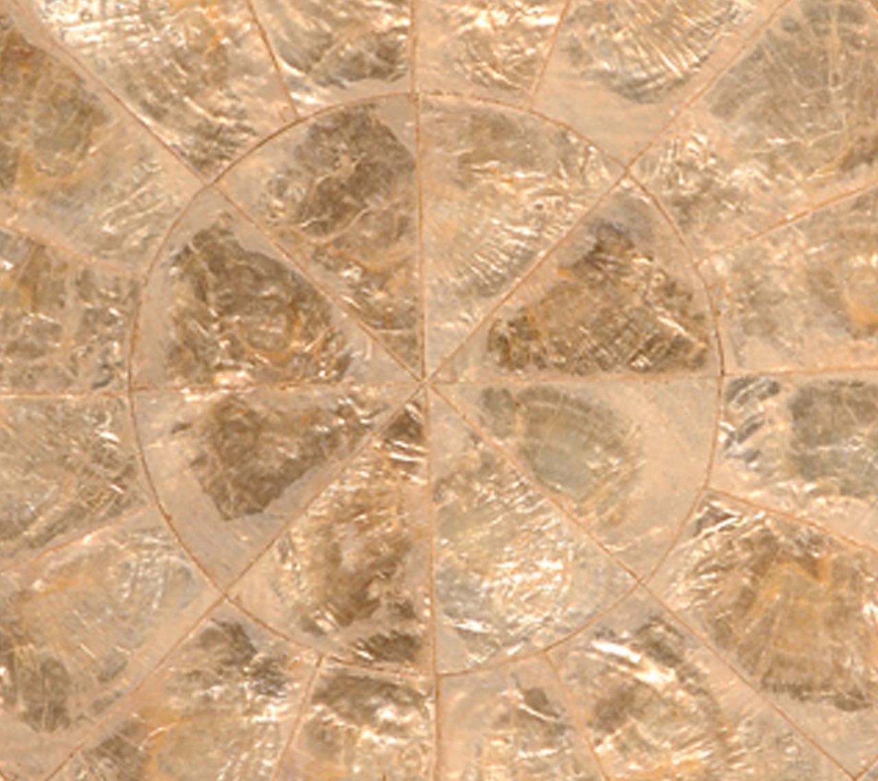 Round Capiz Placemat in Champagne - Kim Seybert, Inc.