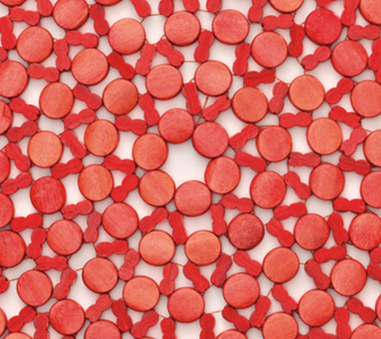 Round Bamboo Placemat in Coral - Kim Seybert, Inc.