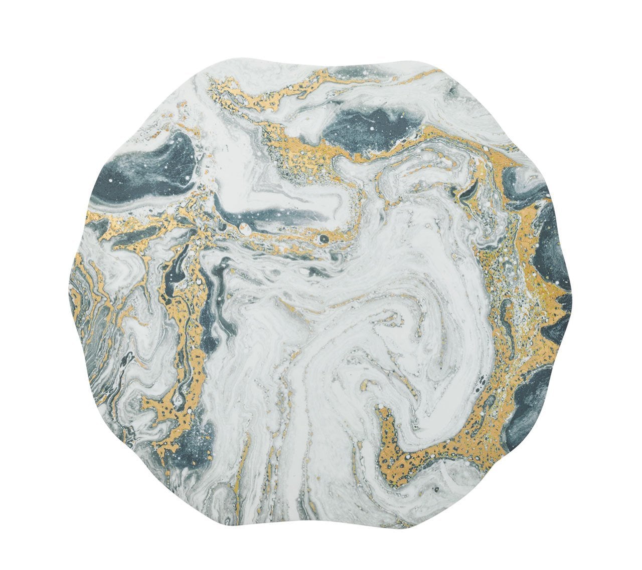 Cosmos Placemat in Ivory, Gold & Silver - Kim Seybert, Inc.