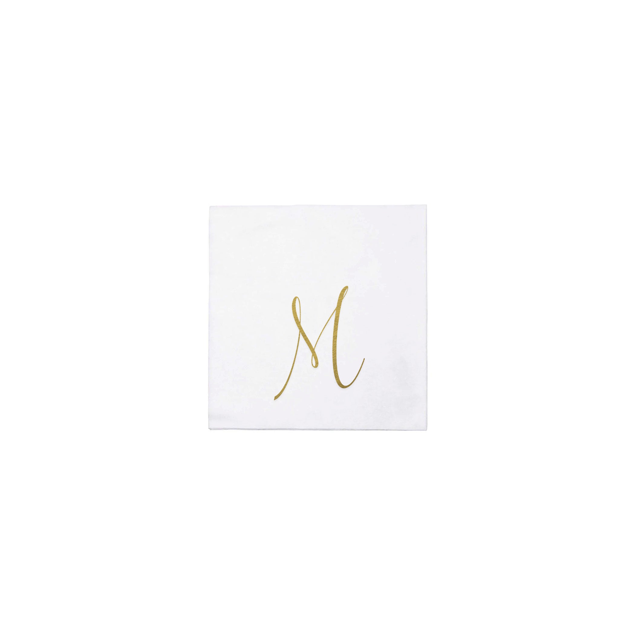Papersoft Gold Monogram Cocktail Napkins