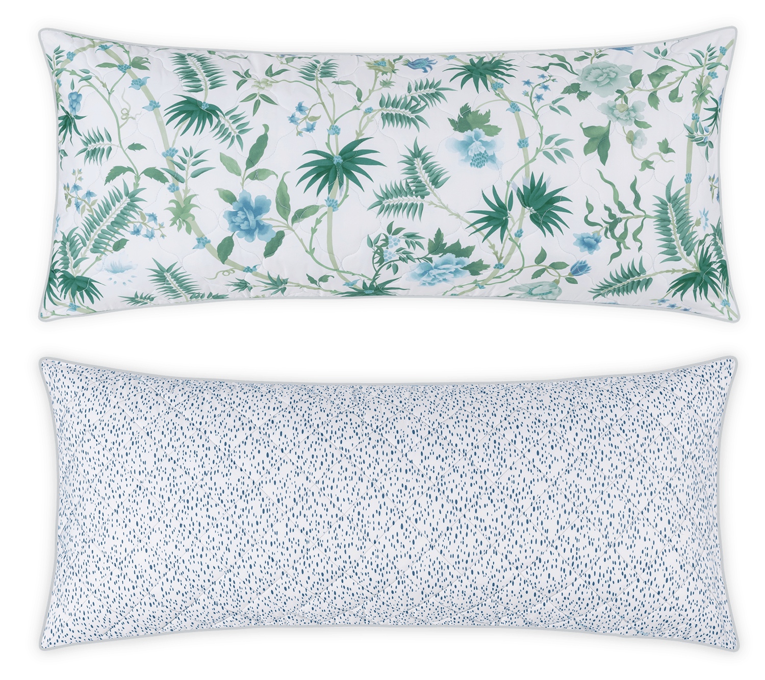 Matouk Palmyra Emerald & Celine Blue Reversible Lumbar Pillow Cover