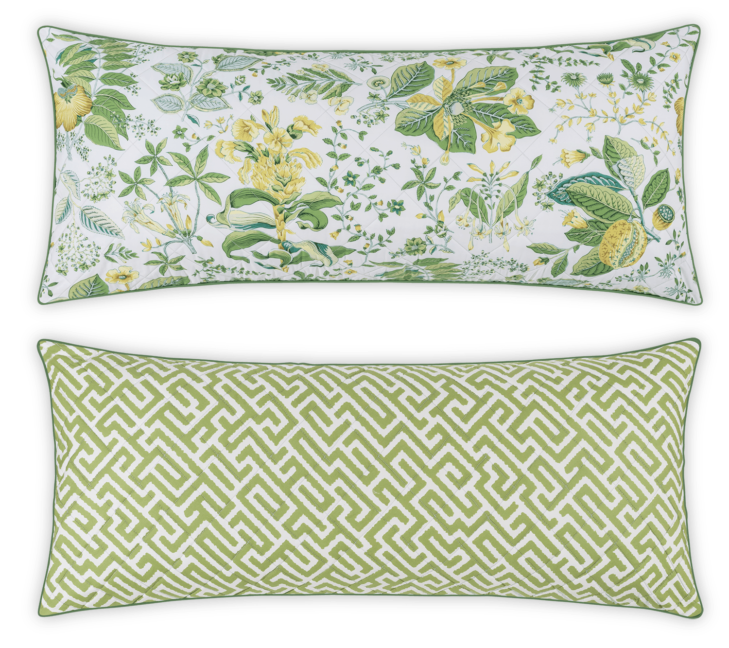 Matouk Pomegranate Citrus & Gabriel Grass Reversible Lumbar Pillow Cover
