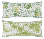Matouk Pomegranate Citrus & Gabriel Grass Reversible Lumbar Pillow Cover