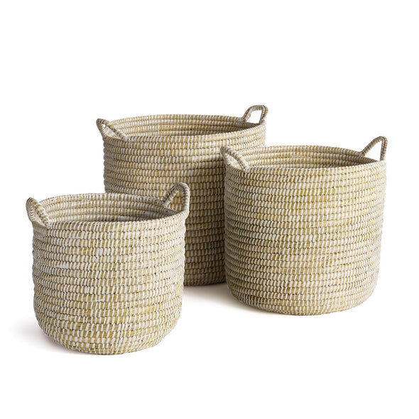 Rivergrass Round Baskets with Handles