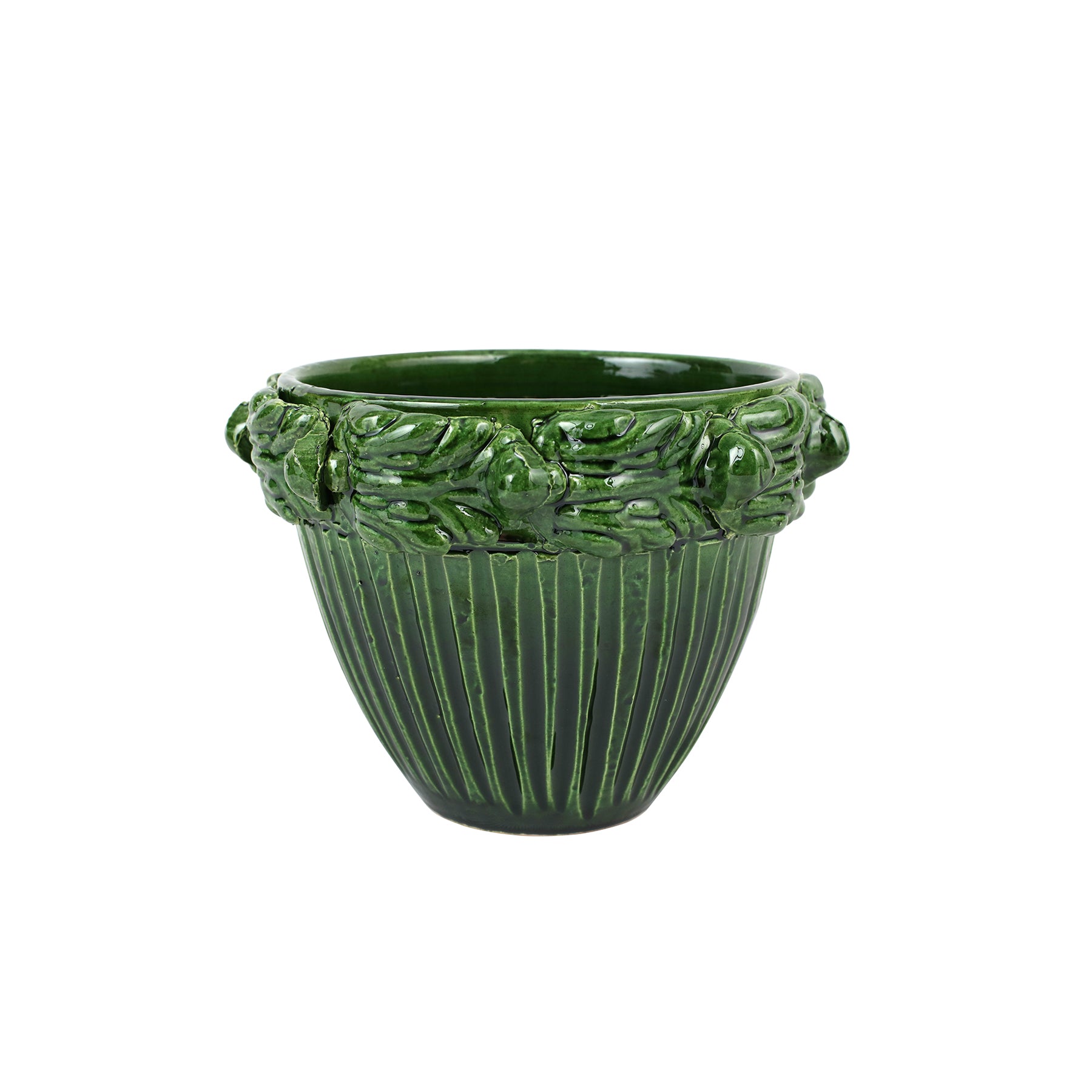 Rustic Garden Acanthus Leaf Small Cachepot