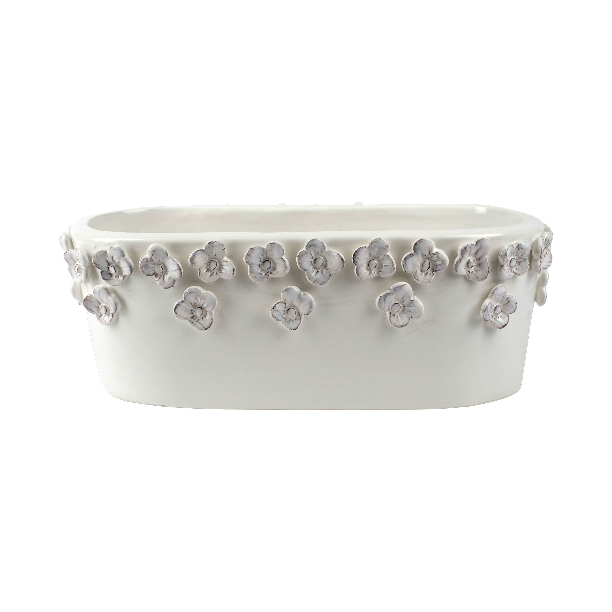 Rustic Garden Flower Oval Planter