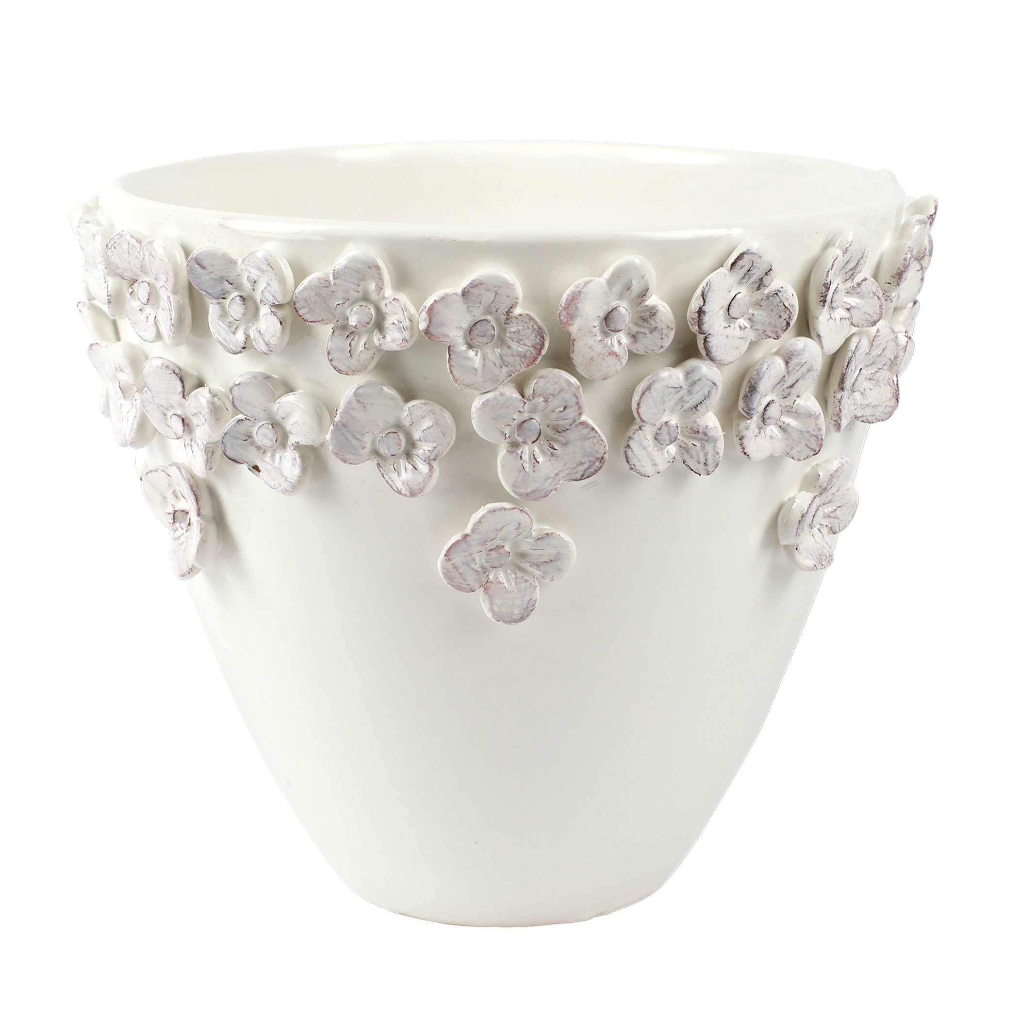 Rustic Garden Flower Medium Cachepot
