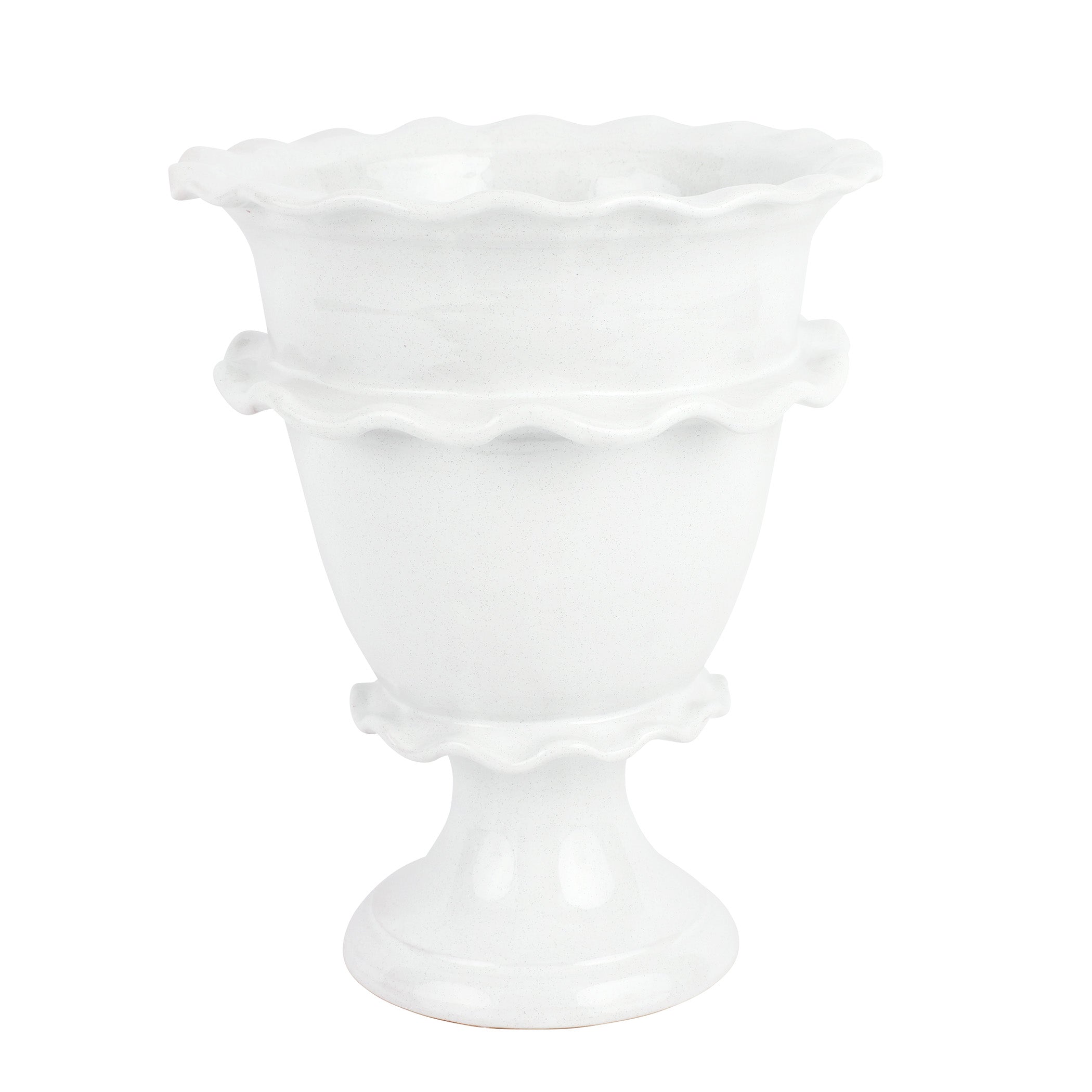 Rustic Garden Ruffle Tall Footed Cachepot