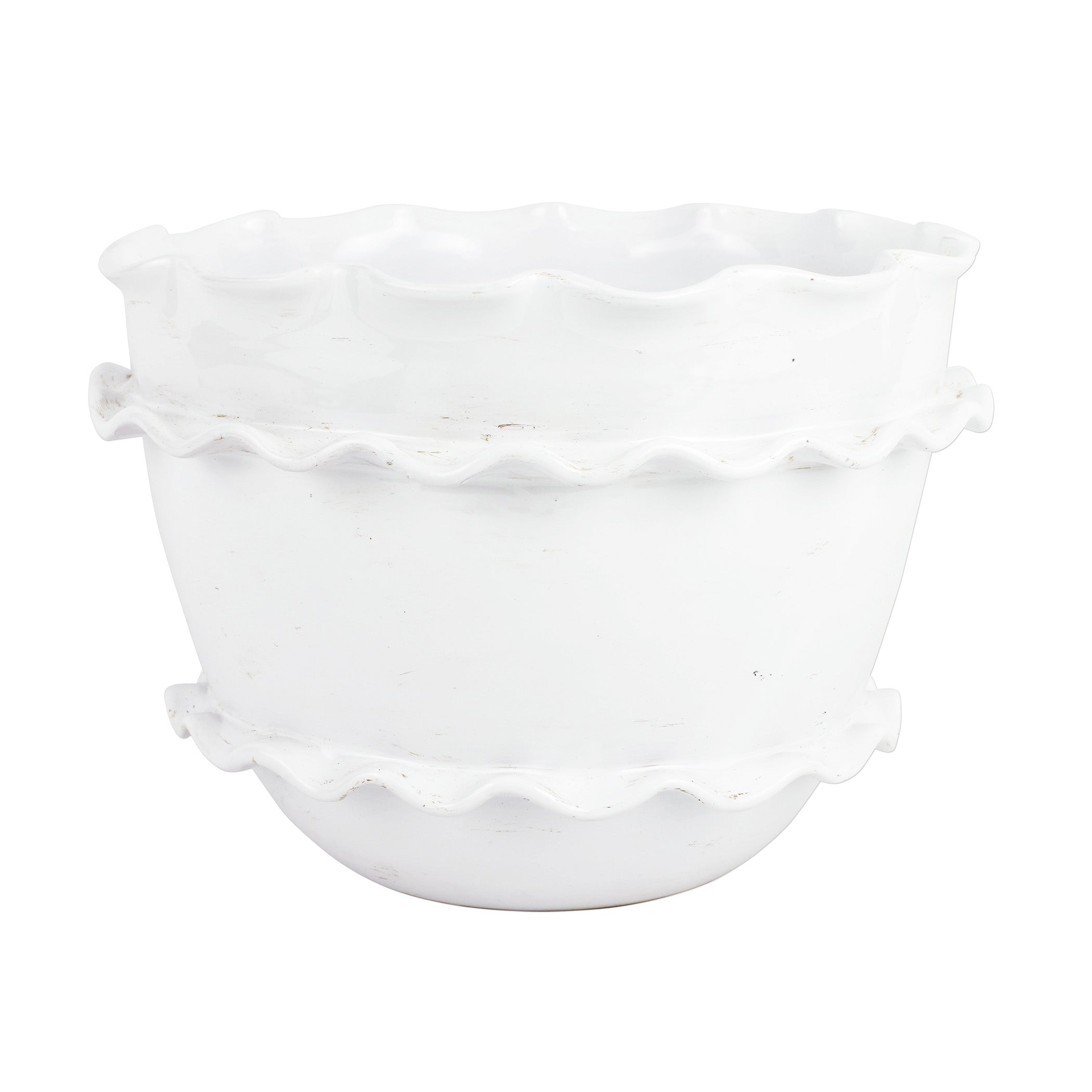 Rustic Garden Ruffle Round Planter