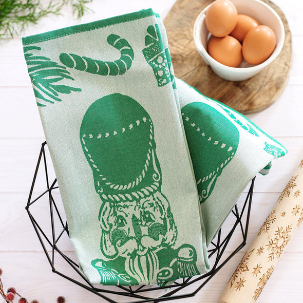 Strofinaccio Green Nutcracker Dish Towels