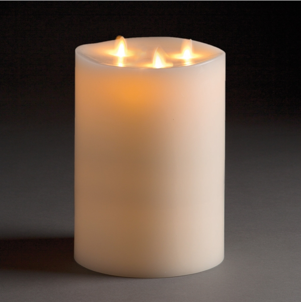 Lightli Moving Flame Indoor Tri-Flame Pillar Home Decor Napa Home 6" X 10"  