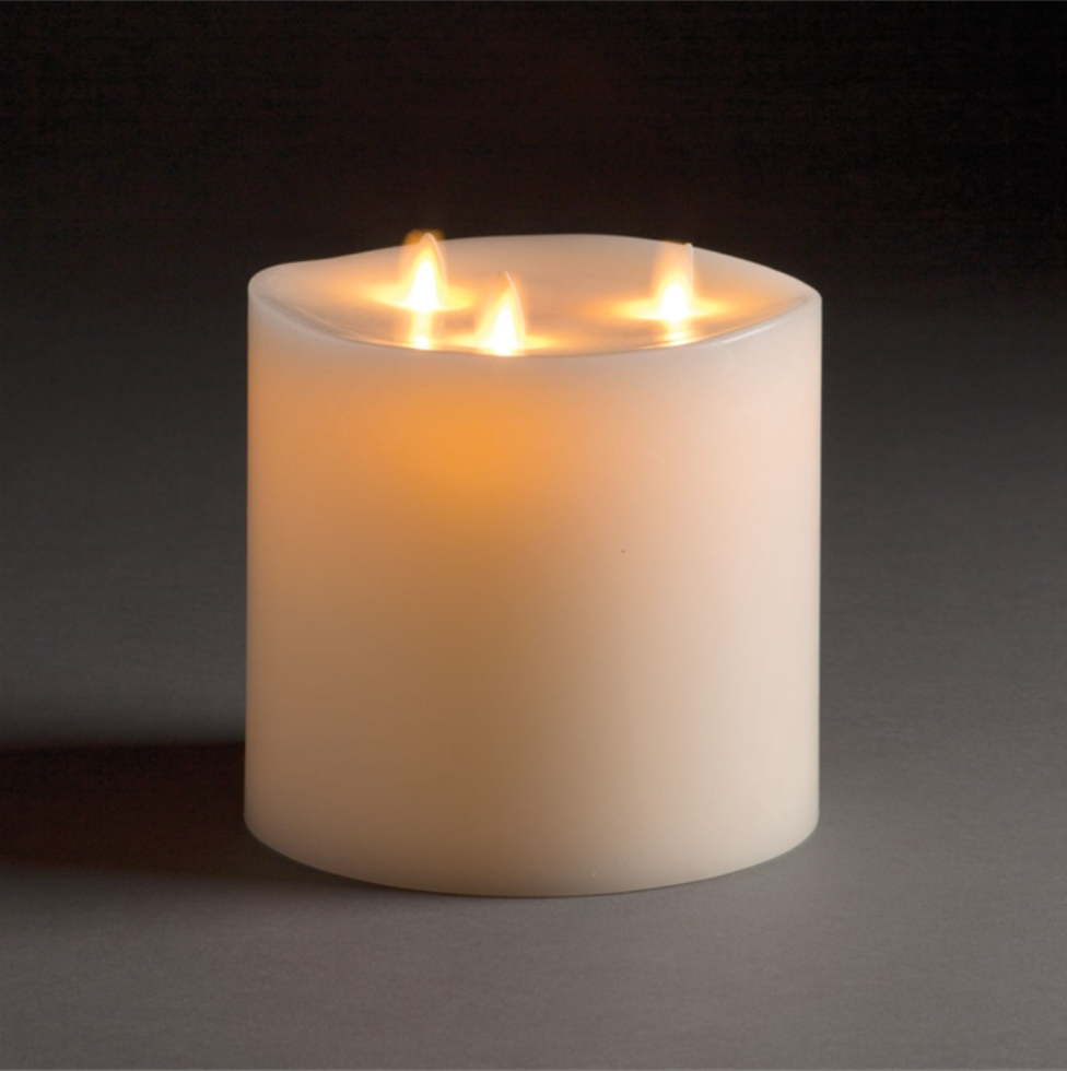 Lightli Moving Flame Indoor Tri-Flame Pillar Home Decor Napa Home 6" x 6"  