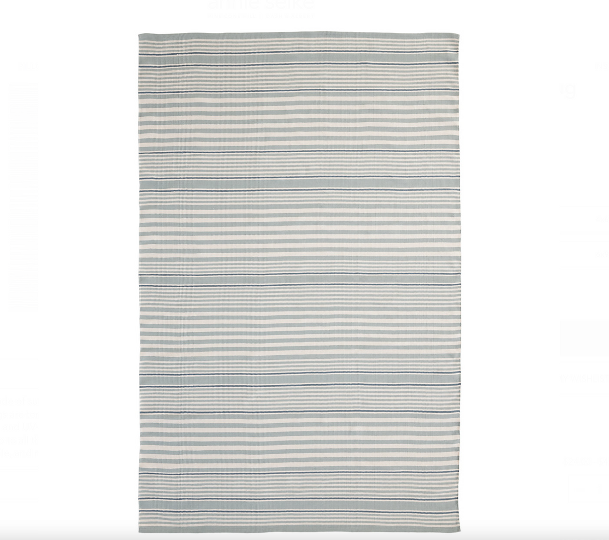 Rugby Stripe Light Blue Handwoven Indoor/Outdoor Rug Rugs Annie Selke   
