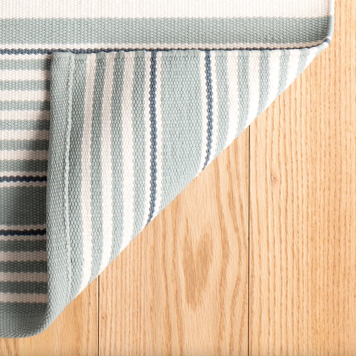 Rugby Stripe Light Blue Handwoven Indoor/Outdoor Rug Rugs Annie Selke   