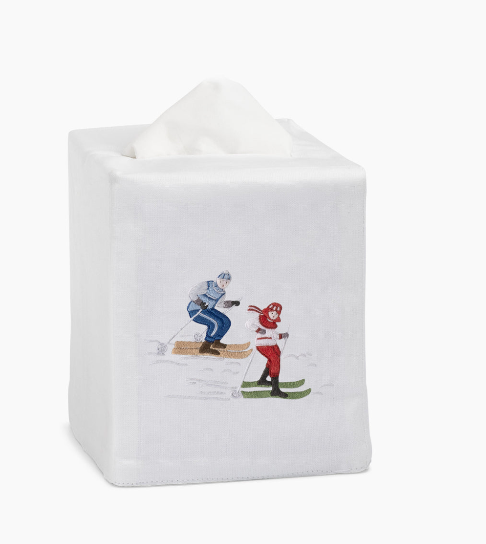 Skiers Tissue Box Cover