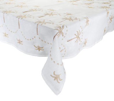 Embroidered Palm Tablecloth