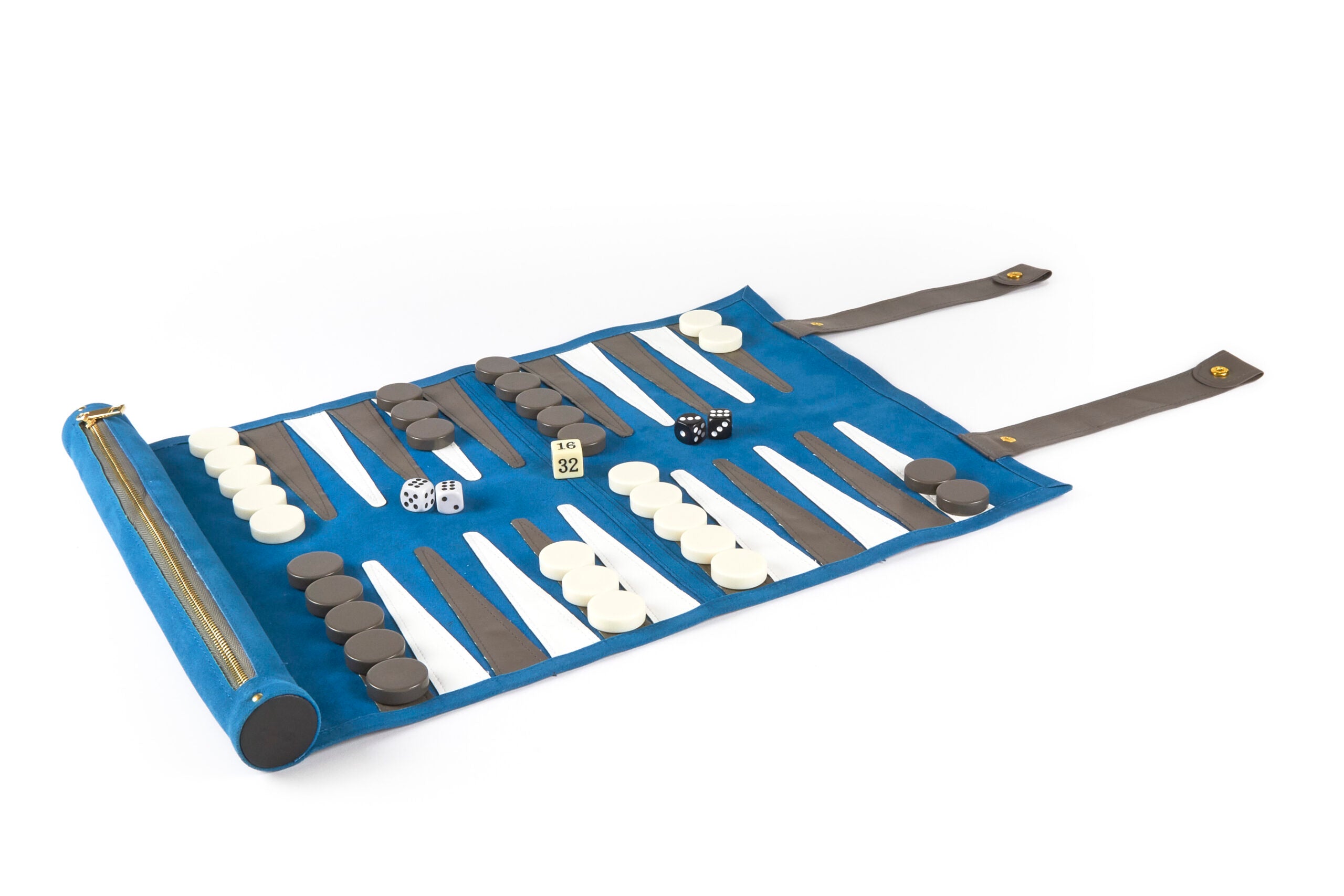 Rolled Backgammon Set Blue