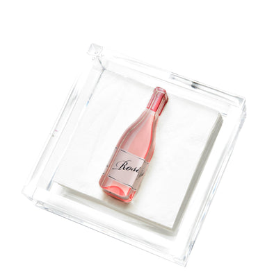 Rose Wine Bottle Cocktail Napkin Holder