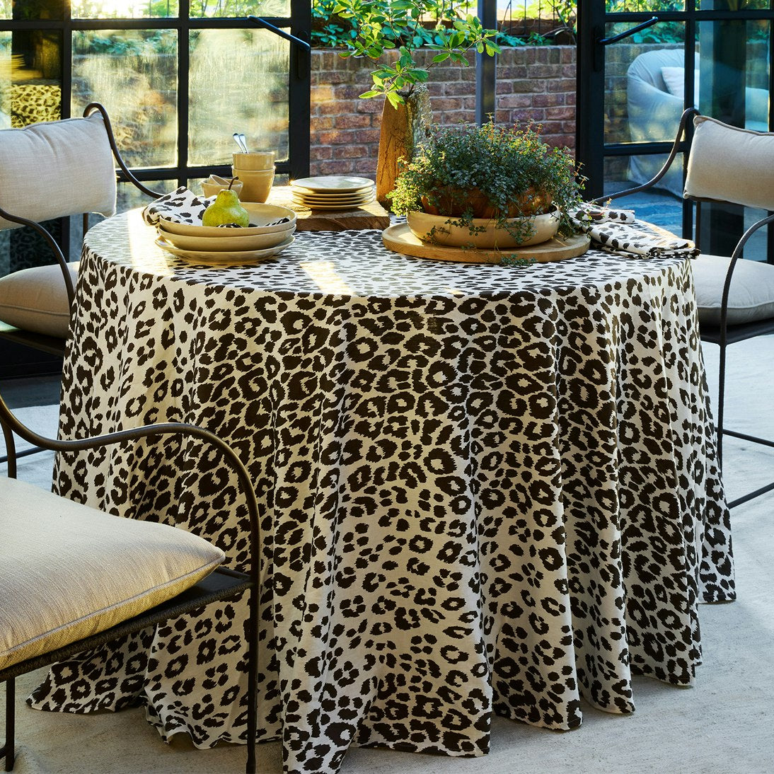 Matouk Iconic Leopard Tablecloth