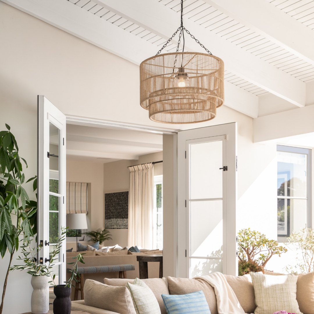 Tanner Outdoor Pendant Drum Natural