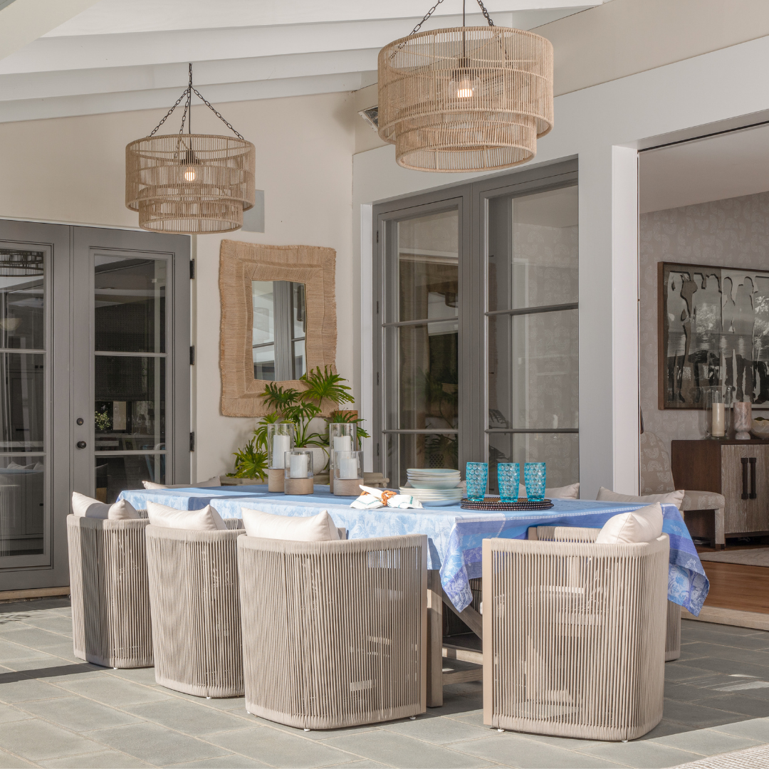 Tanner Outdoor Pendant Drum Natural