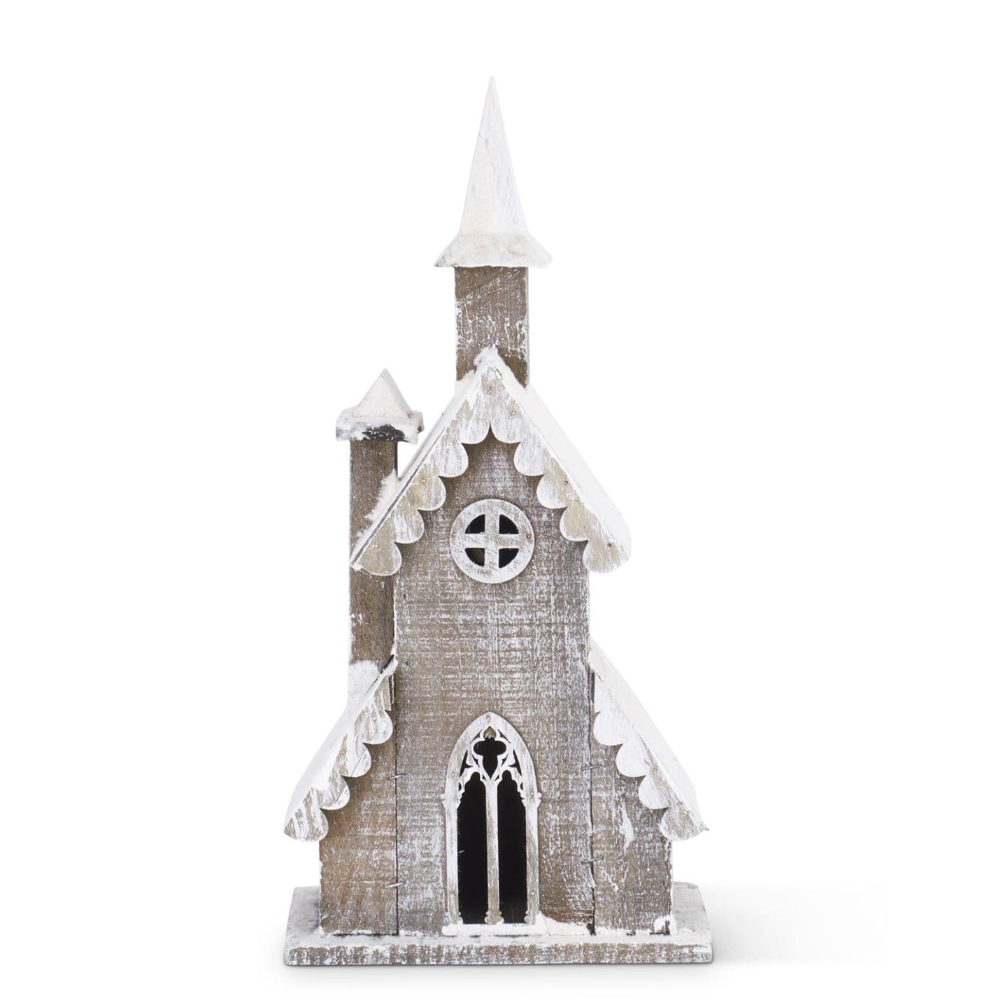 Weathered Wood Church 19"
