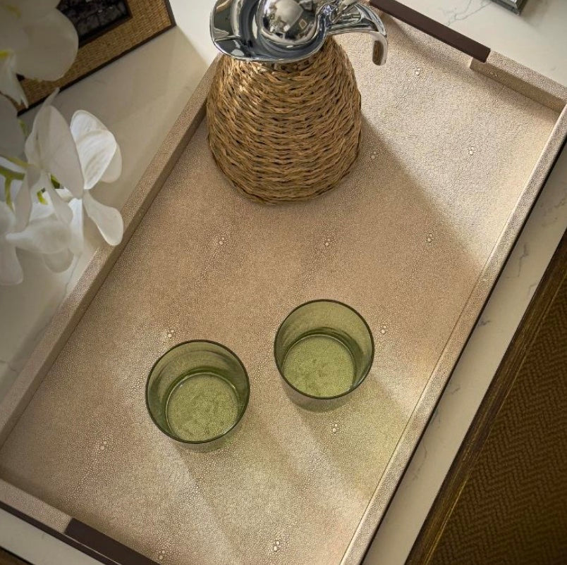 Large Ecru Shagreen Tray