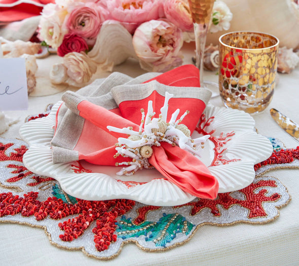 Coral Spray Napkin Ring