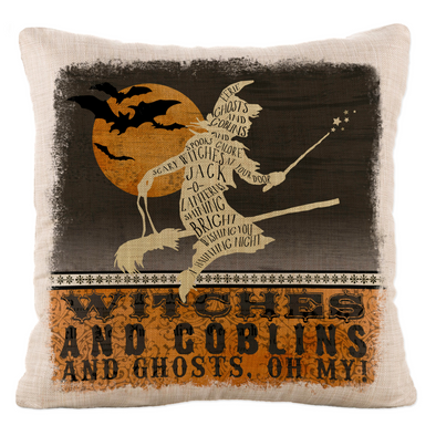 Halloween Party Witches & Goblins Pillow