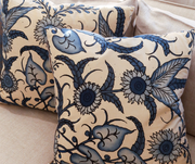 Vintage Blue Hand Painted Silk