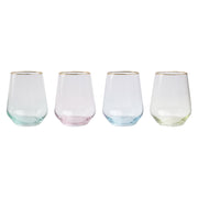 Rainbow Assorted Stemless Wine Glasses