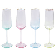 Rainbow Assorted Champagne Flutes