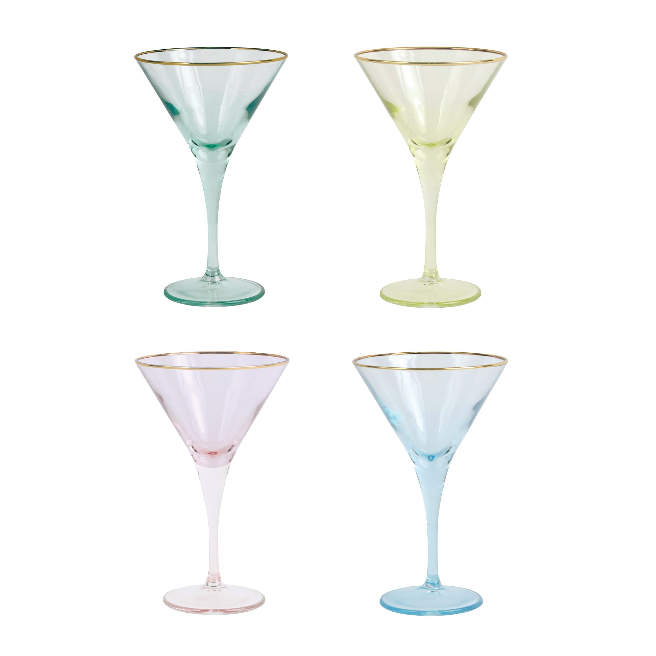 Rainbow Assorted Martini Glasses