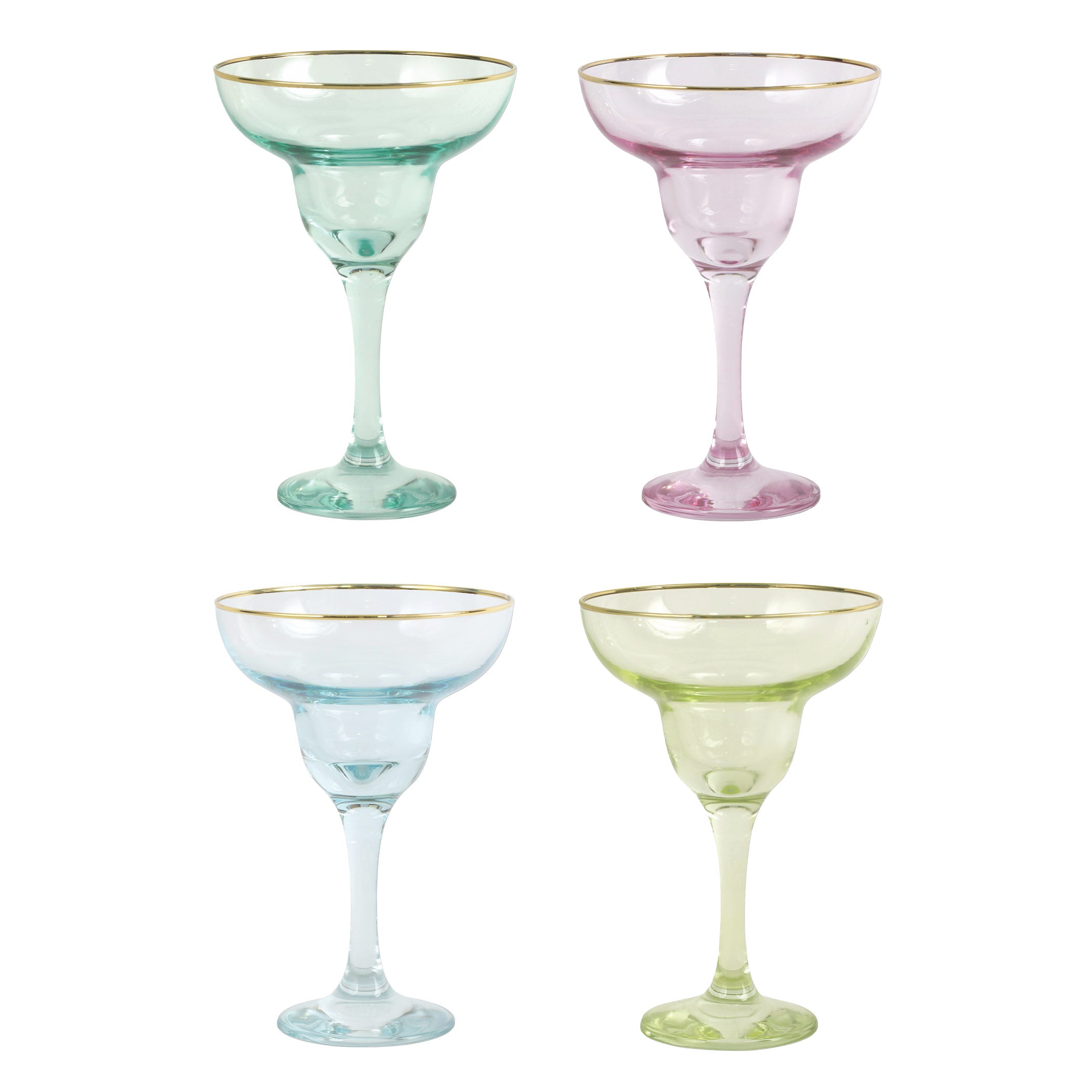 Rainbow Assorted Margarita Glasses