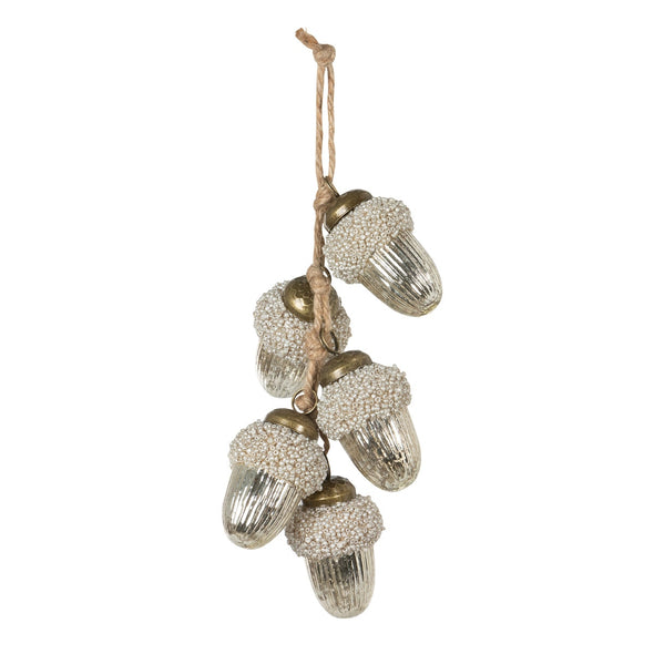 Frosty Glass Acorn Bundle Ornament