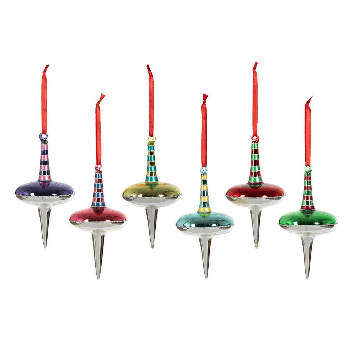 Retro Dual Spinner Glass Ornaments