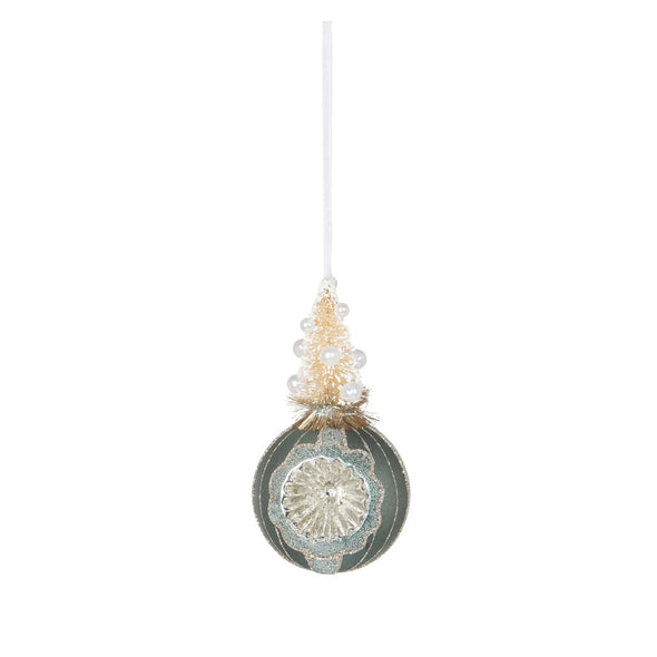 Frosted Sisal Tree on Reflector Ball