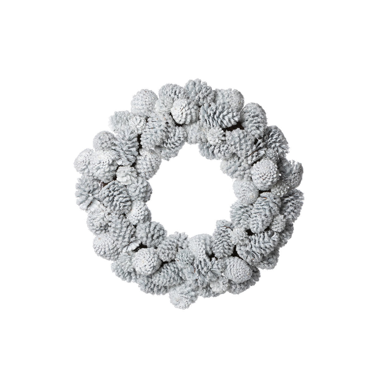 Glistening Snowy Pine Cone Wreath