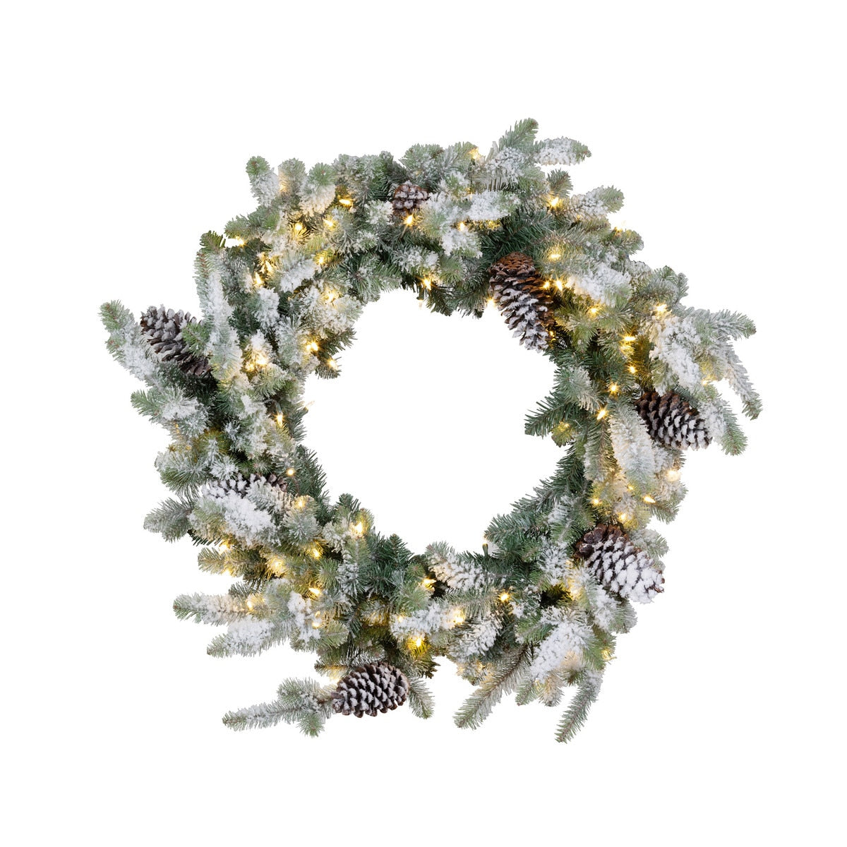 Blue Spruce Flocked Wreath w/WED
