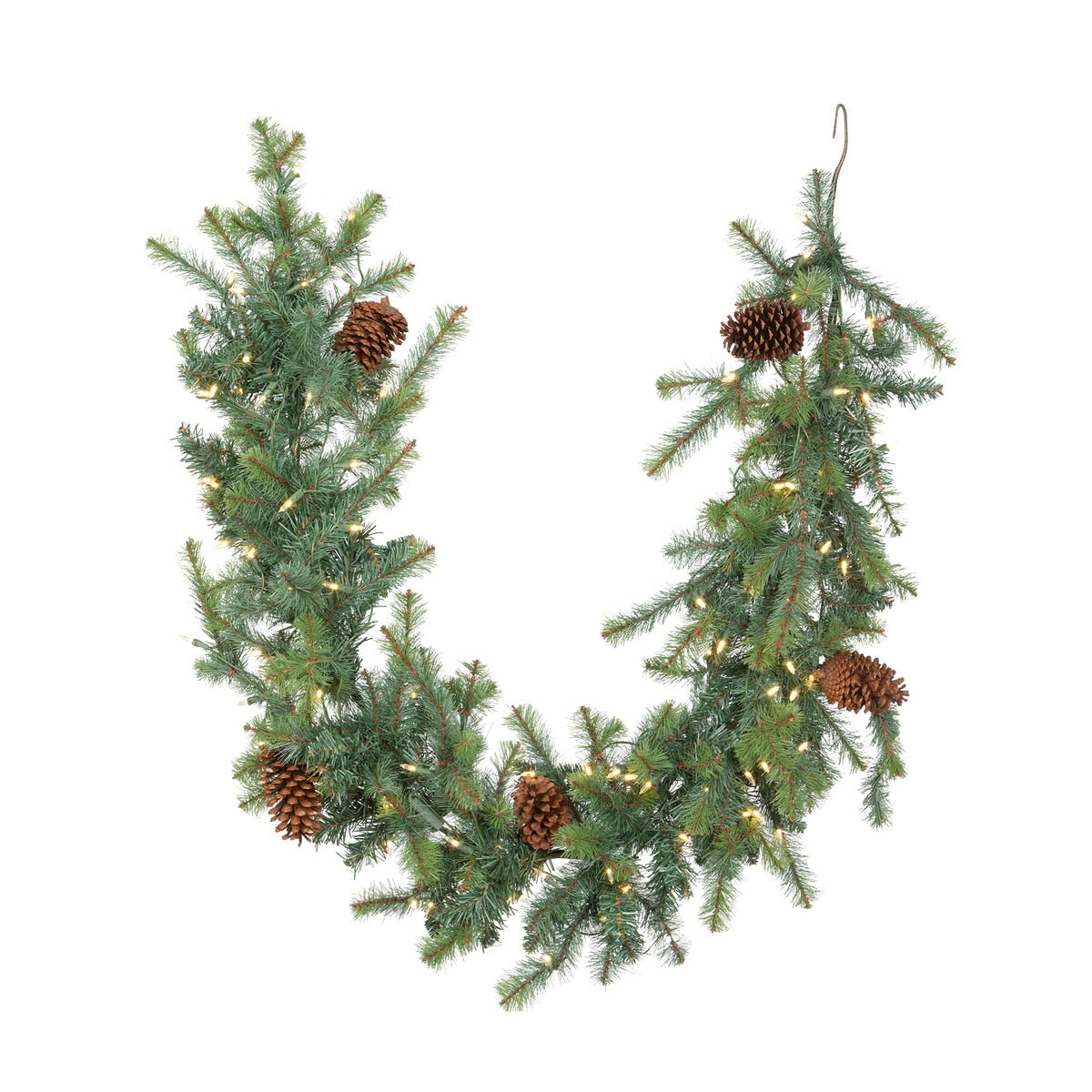 Blue Spruce Garland with LED Lights