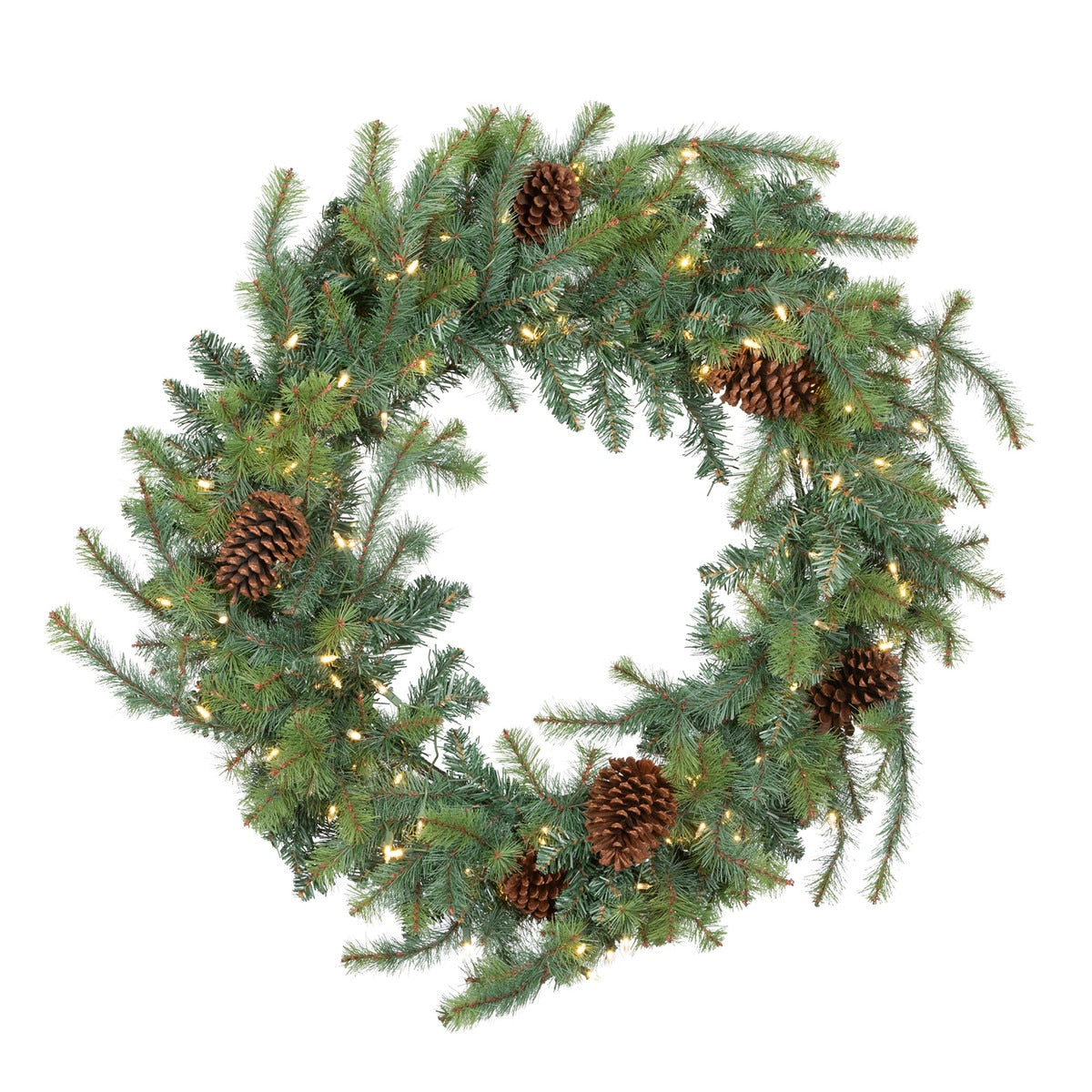 Blue Spruce Wreath with LED Lights