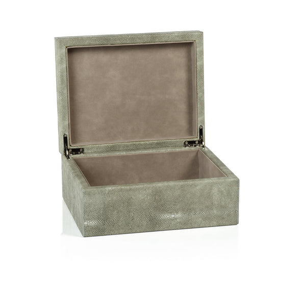 Moorea Shagreen Leather Box with Suede Interior