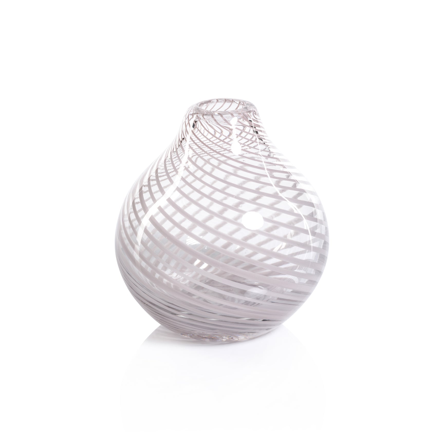 Claire Bud Vase W/ Blush Swirl Home Decor Zodax 4.75" X 5"  