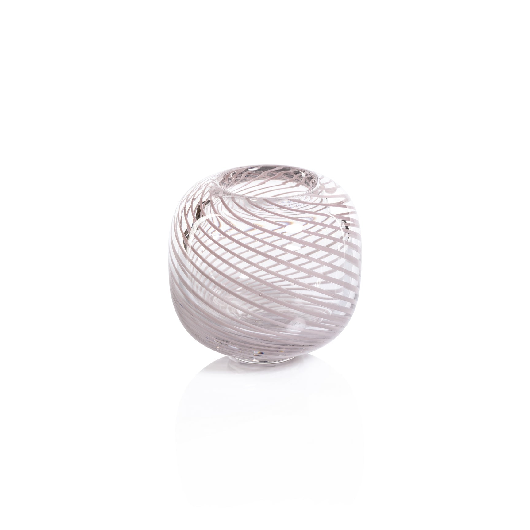 Claire Bud Vase W/ Blush Swirl Home Decor Zodax 3.5" X 3.5"  