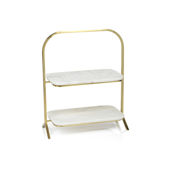 Madeleine Marble Two-Tier Stand